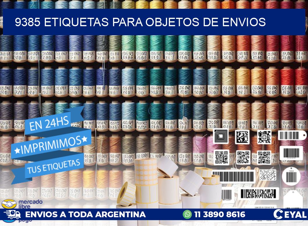 9385 etiquetas para objetos de envios