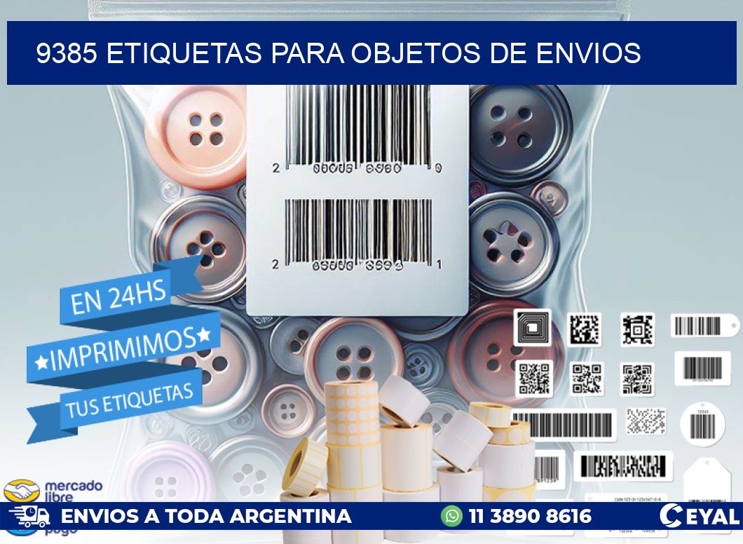 9385 etiquetas para objetos de envios