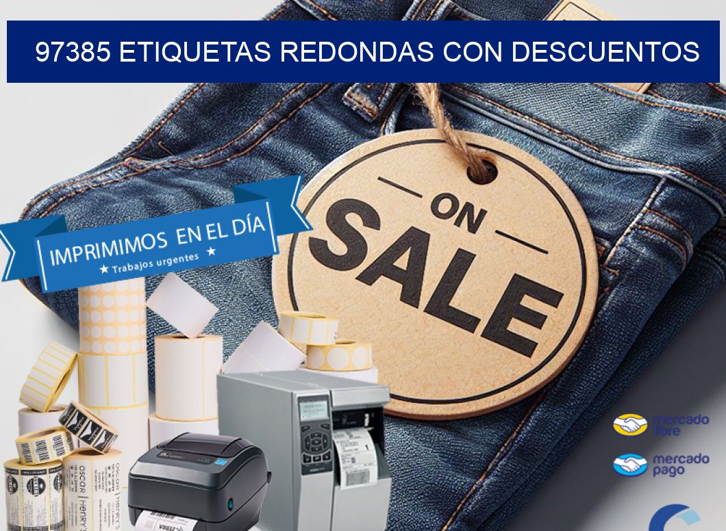 97385 ETIQUETAS REDONDAS CON DESCUENTOS