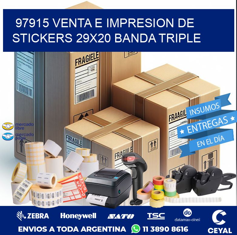 97915 VENTA E IMPRESION DE STICKERS 29X20 BANDA TRIPLE