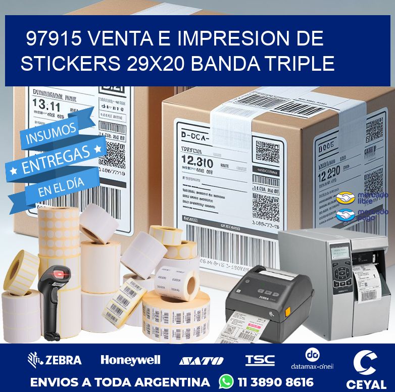 97915 VENTA E IMPRESION DE STICKERS 29X20 BANDA TRIPLE