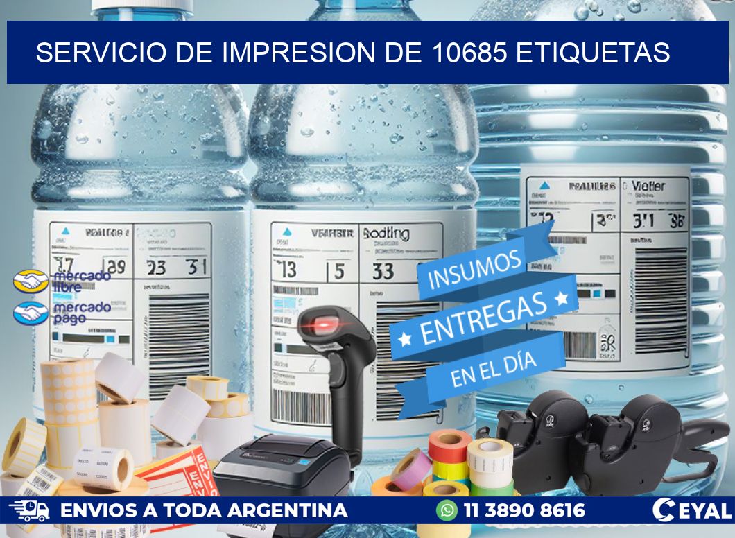 SERVICIO DE IMPRESION DE 10685 ETIQUETAS