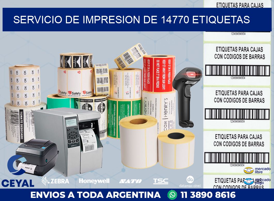 SERVICIO DE IMPRESION DE 14770 ETIQUETAS