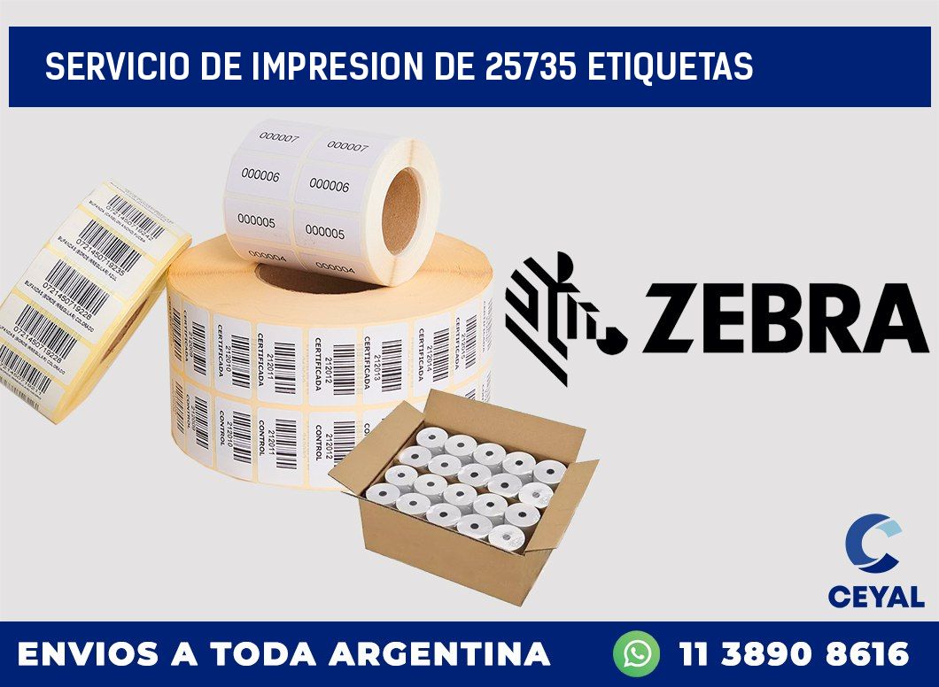 SERVICIO DE IMPRESION DE 25735 ETIQUETAS