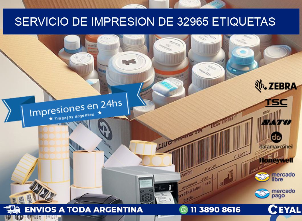 SERVICIO DE IMPRESION DE 32965 ETIQUETAS
