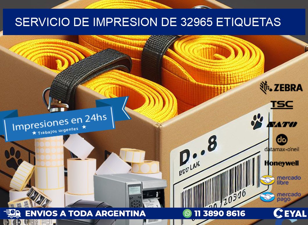 SERVICIO DE IMPRESION DE 32965 ETIQUETAS