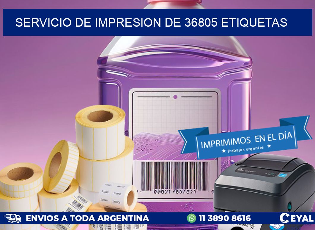 SERVICIO DE IMPRESION DE 36805 ETIQUETAS
