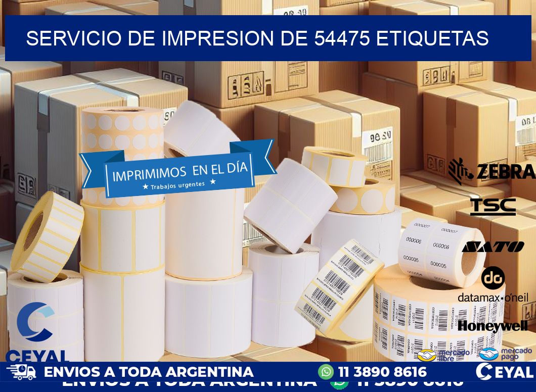 SERVICIO DE IMPRESION DE 54475 ETIQUETAS