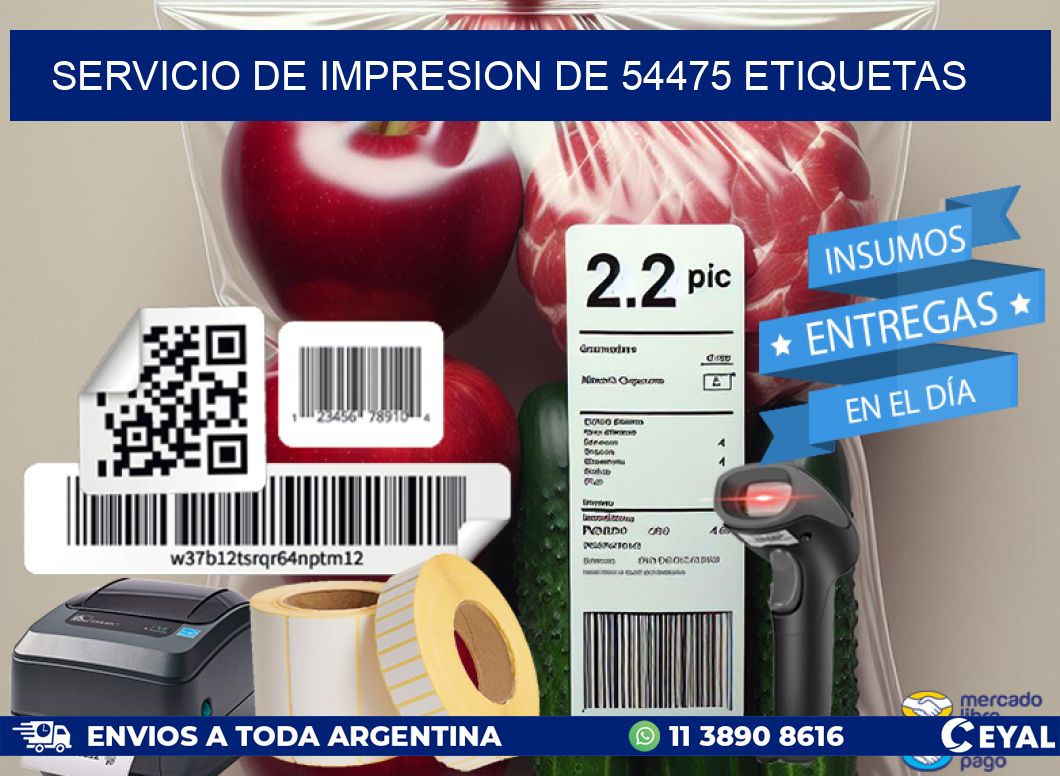 SERVICIO DE IMPRESION DE 54475 ETIQUETAS