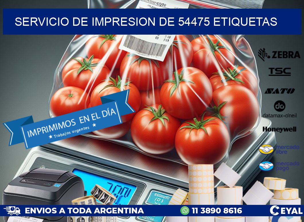 SERVICIO DE IMPRESION DE 54475 ETIQUETAS