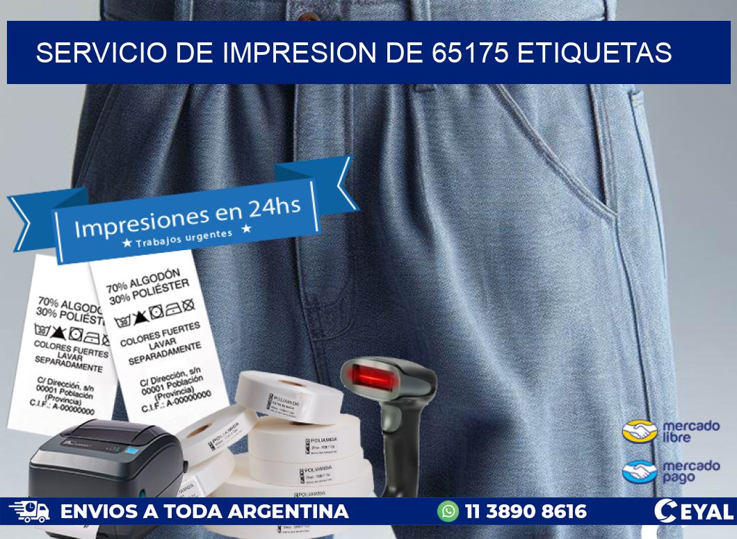 SERVICIO DE IMPRESION DE 65175 ETIQUETAS