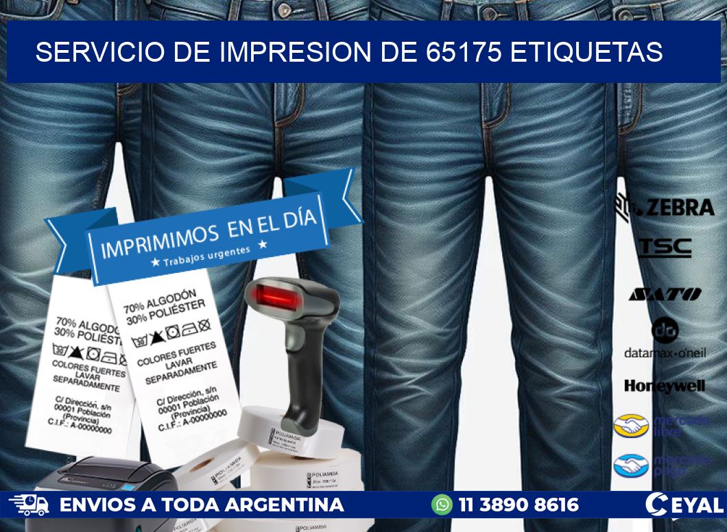 SERVICIO DE IMPRESION DE 65175 ETIQUETAS