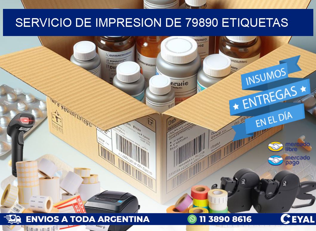 SERVICIO DE IMPRESION DE 79890 ETIQUETAS