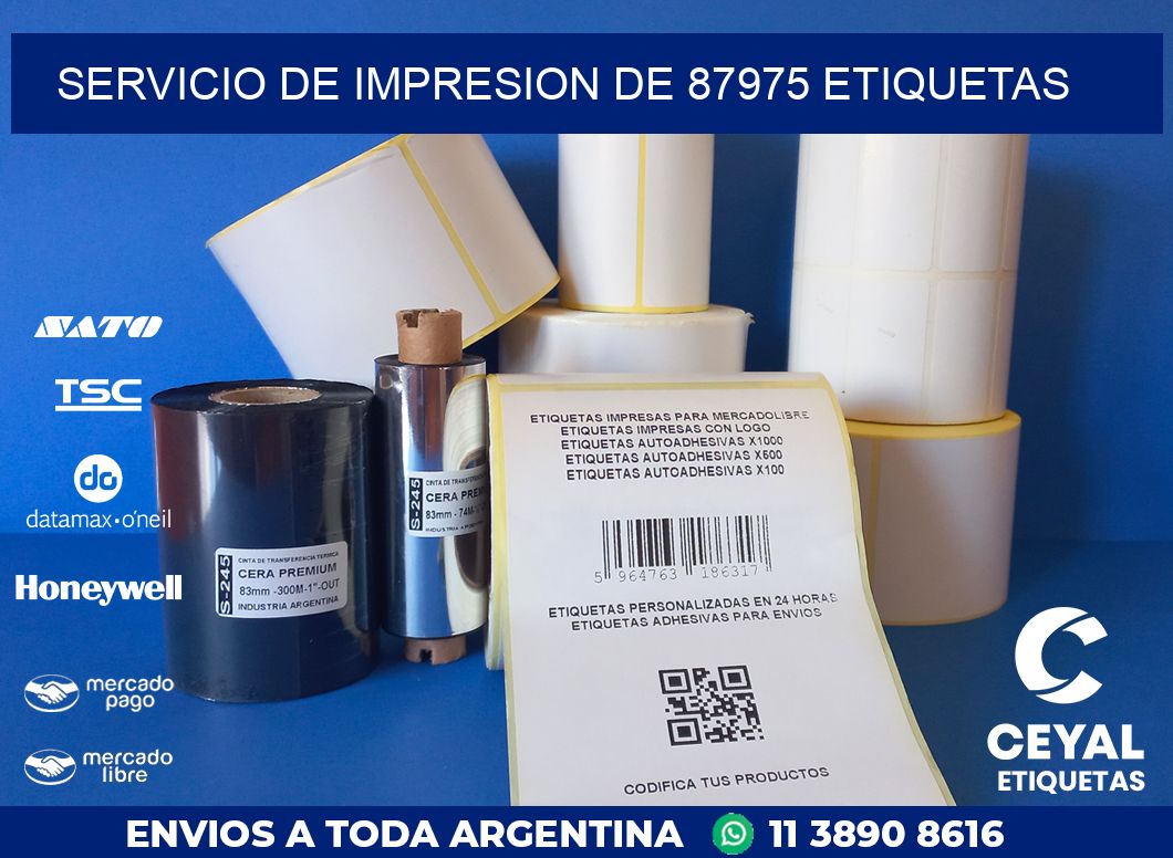 SERVICIO DE IMPRESION DE 87975 ETIQUETAS