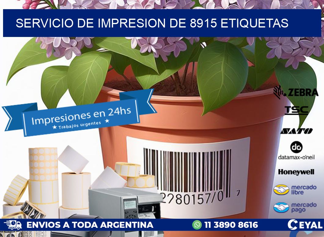 SERVICIO DE IMPRESION DE 8915 ETIQUETAS