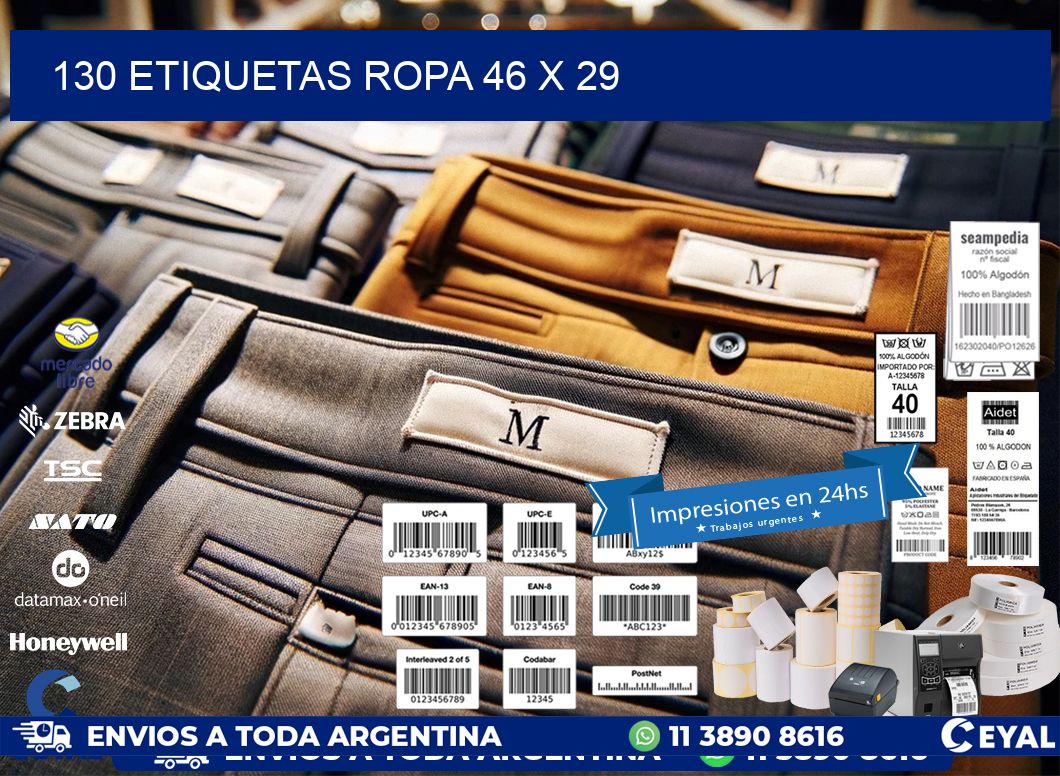 130 ETIQUETAS ROPA 46 x 29
