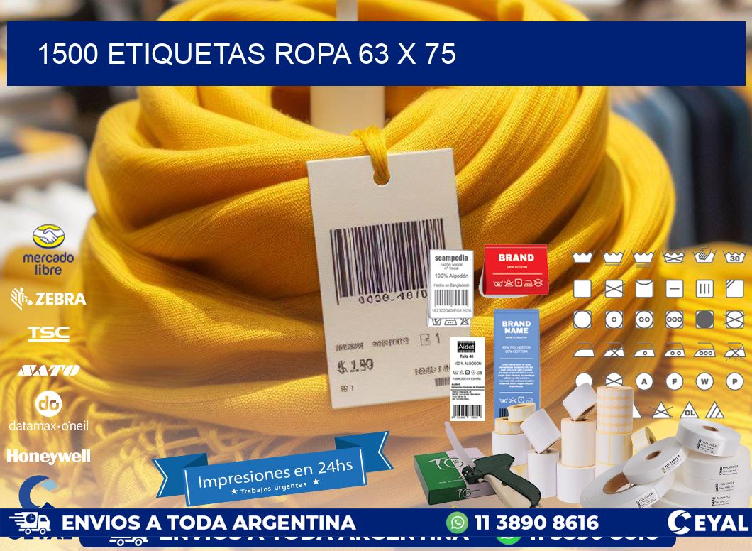 1500 ETIQUETAS ROPA 63 x 75
