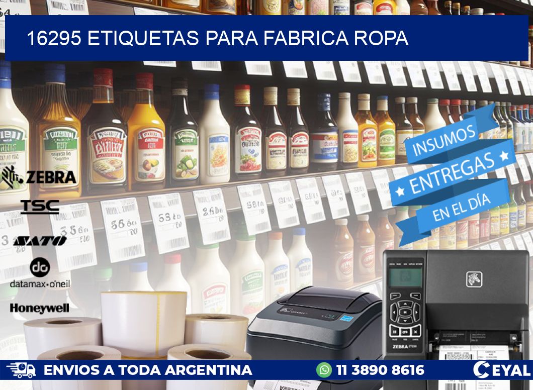16295 ETIQUETAS PARA FABRICA ROPA