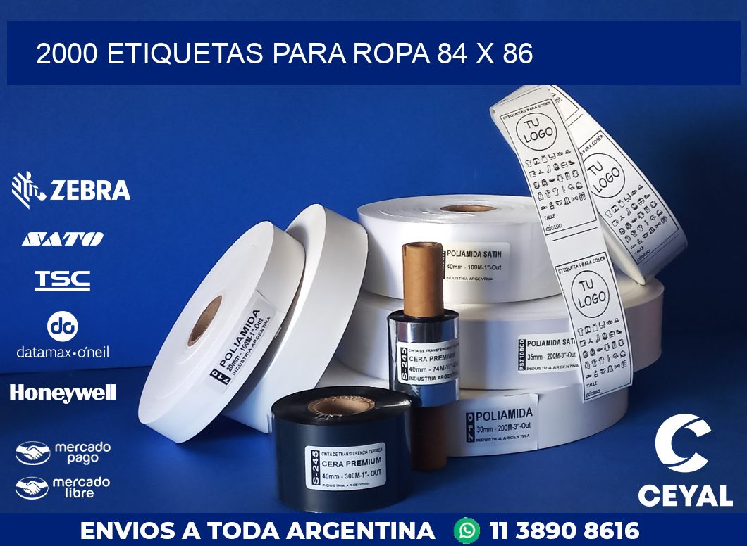 2000 ETIQUETAS PARA ROPA 84 x 86