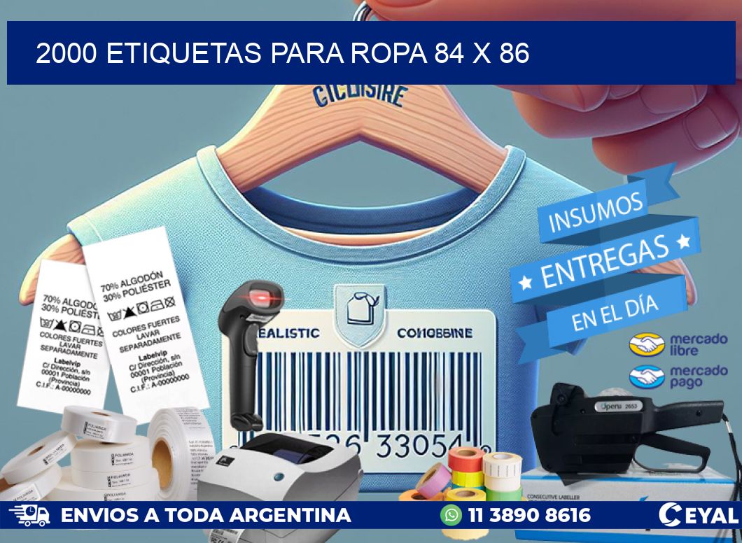 2000 ETIQUETAS PARA ROPA 84 x 86