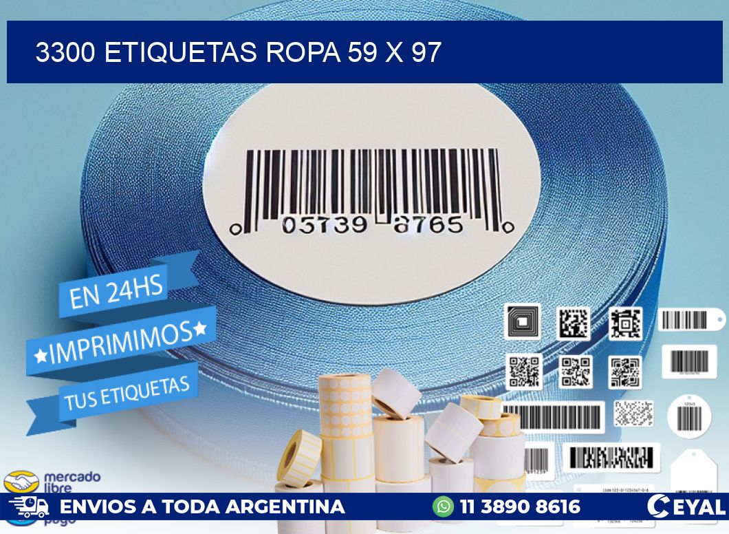 3300 ETIQUETAS ROPA 59 x 97
