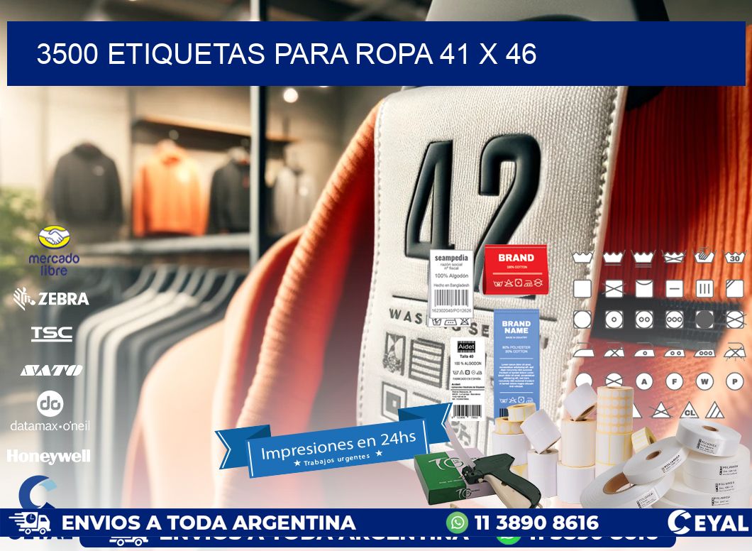 3500 ETIQUETAS PARA ROPA 41 x 46