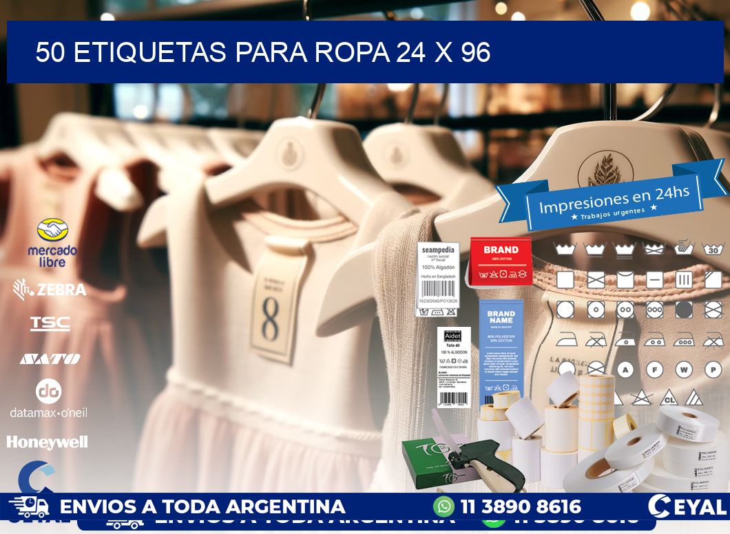 50 ETIQUETAS PARA ROPA 24 x 96