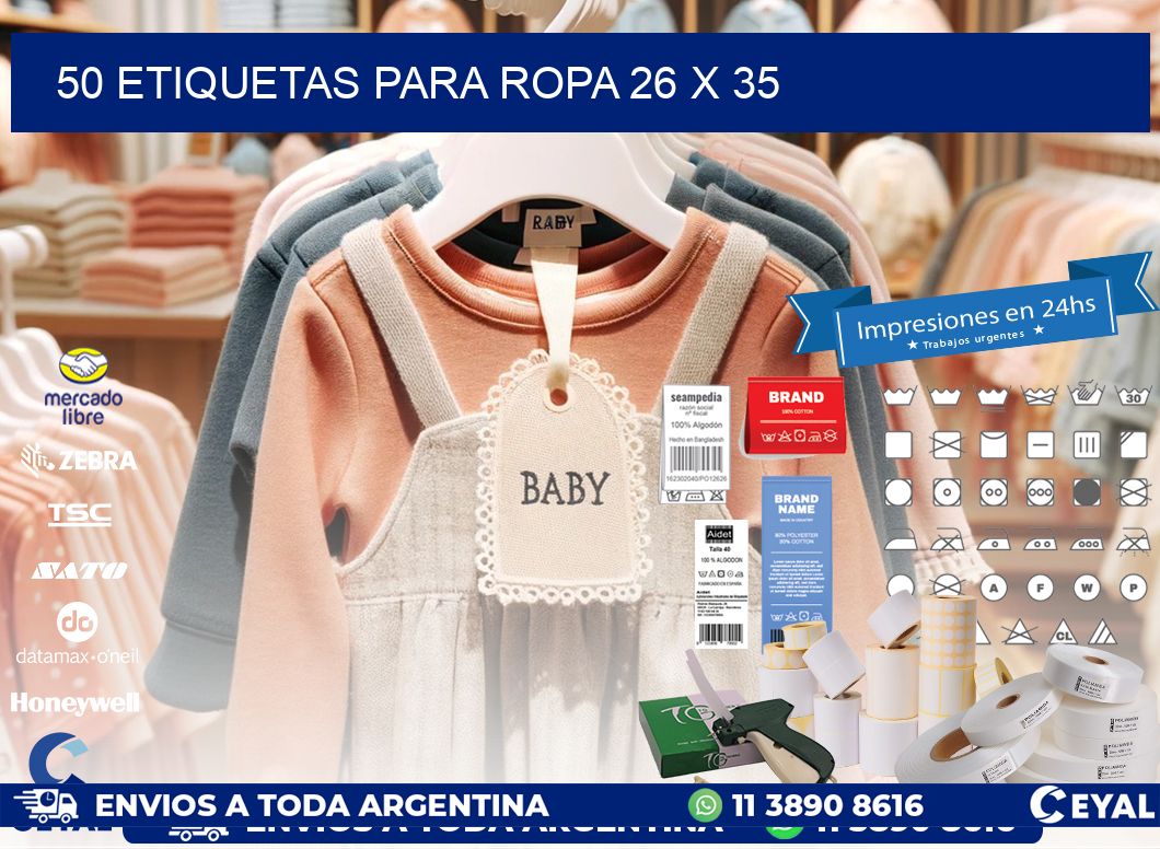 50 ETIQUETAS PARA ROPA 26 x 35
