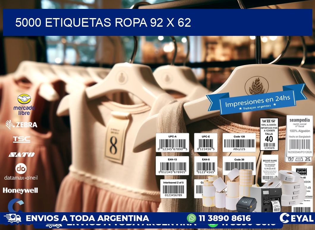 5000 ETIQUETAS ROPA 92 x 62