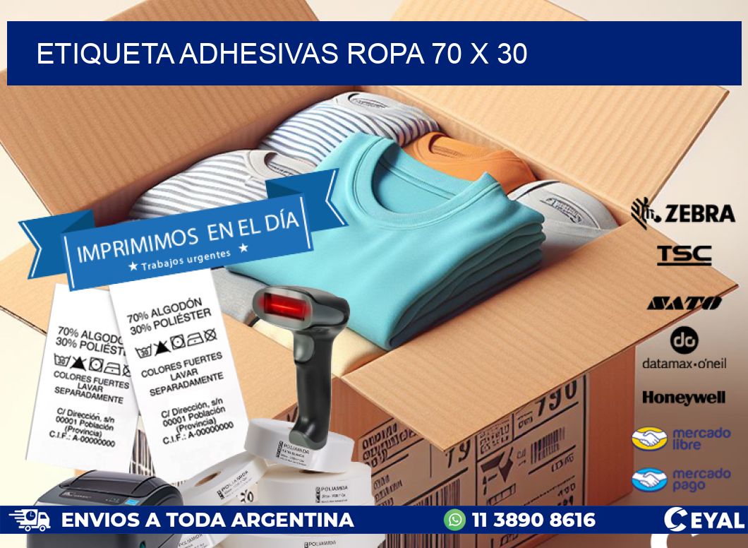 ETIQUETA ADHESIVAS ROPA 70 x 30