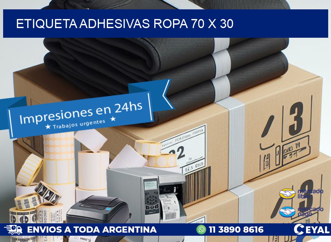 ETIQUETA ADHESIVAS ROPA 70 x 30
