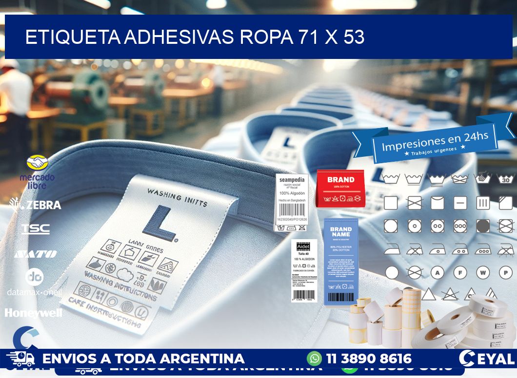 ETIQUETA ADHESIVAS ROPA 71 x 53