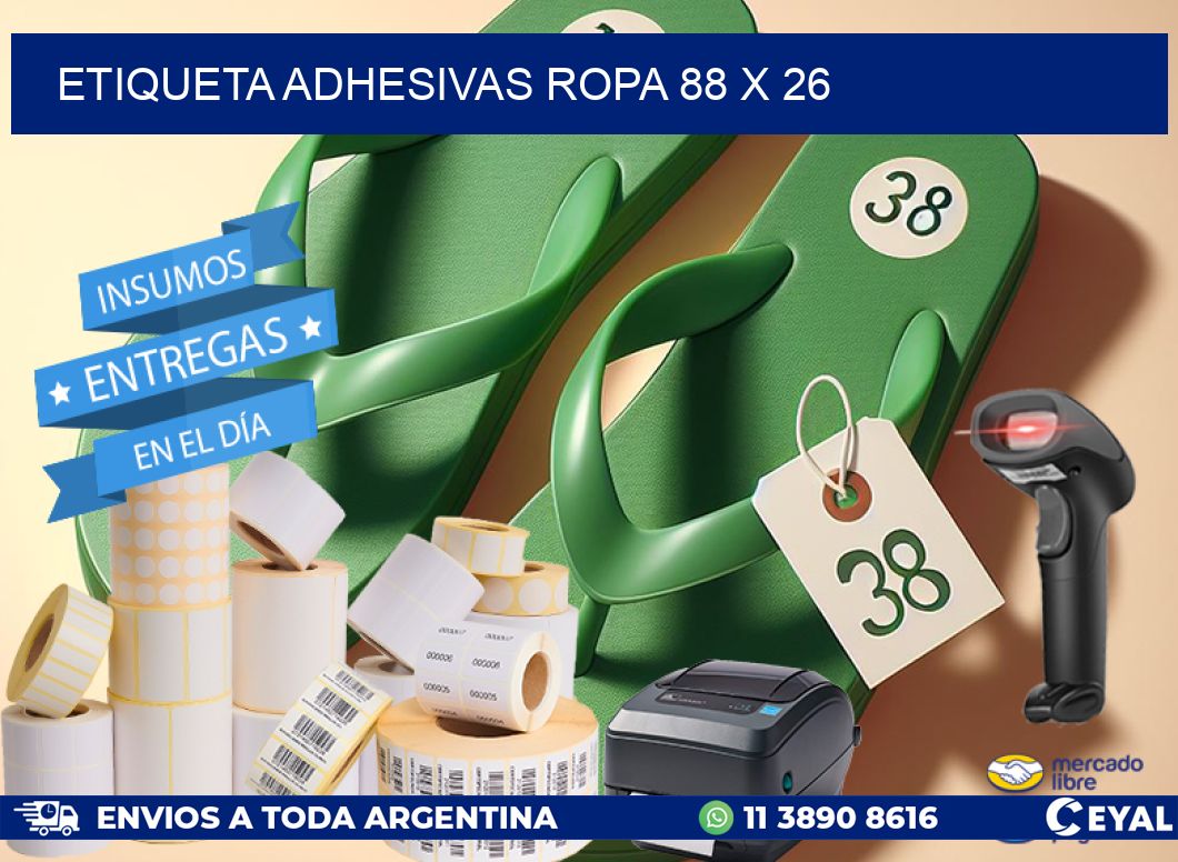 ETIQUETA ADHESIVAS ROPA 88 x 26