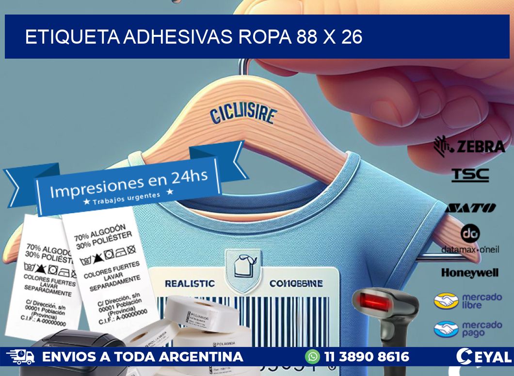 ETIQUETA ADHESIVAS ROPA 88 x 26