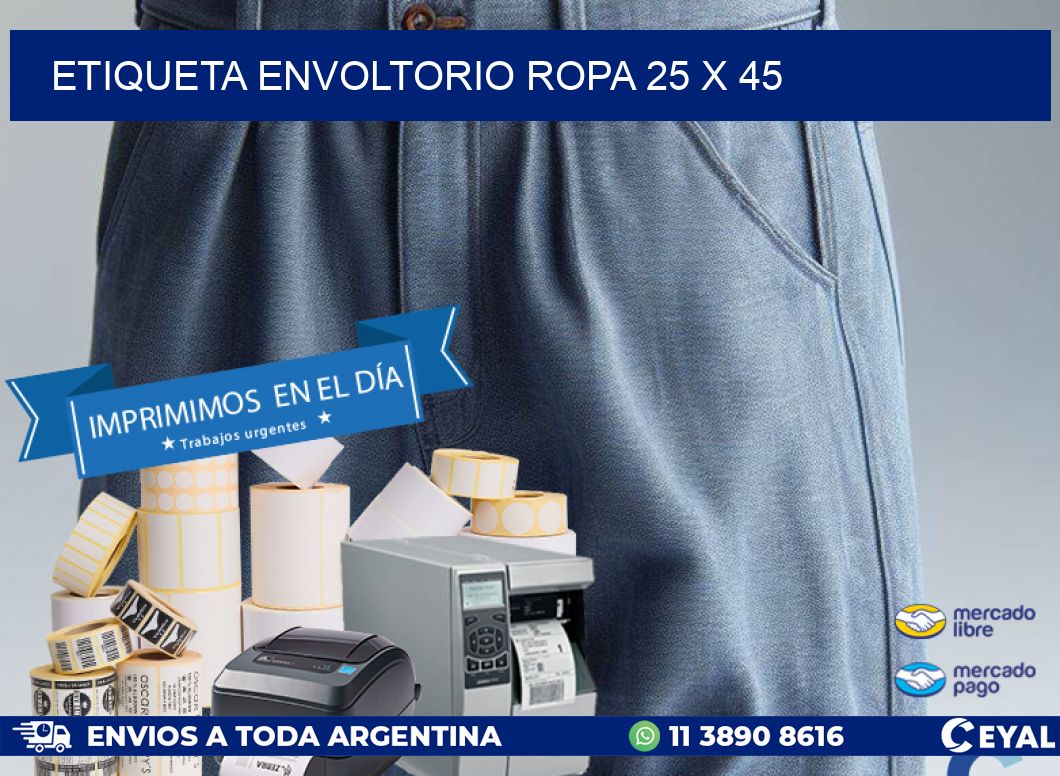 ETIQUETA ENVOLTORIO ROPA 25 x 45