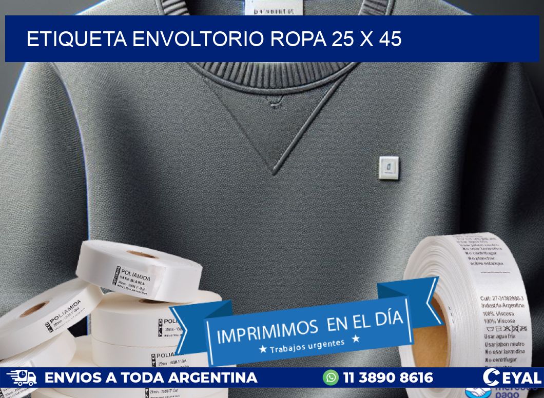 ETIQUETA ENVOLTORIO ROPA 25 x 45