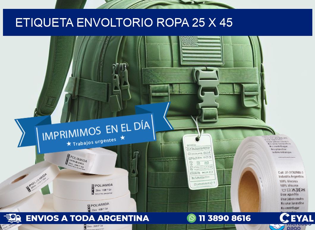 ETIQUETA ENVOLTORIO ROPA 25 x 45