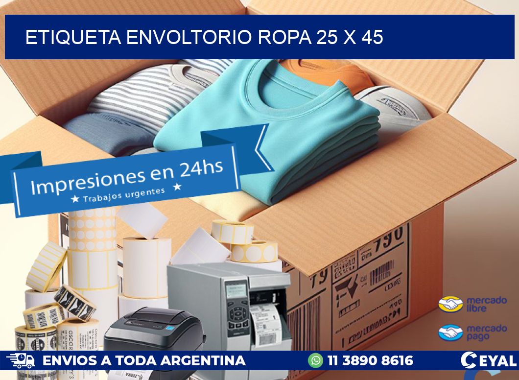 ETIQUETA ENVOLTORIO ROPA 25 x 45