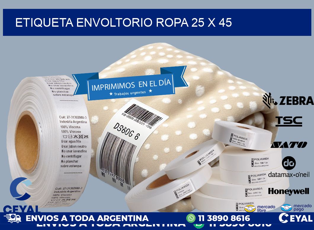 ETIQUETA ENVOLTORIO ROPA 25 x 45