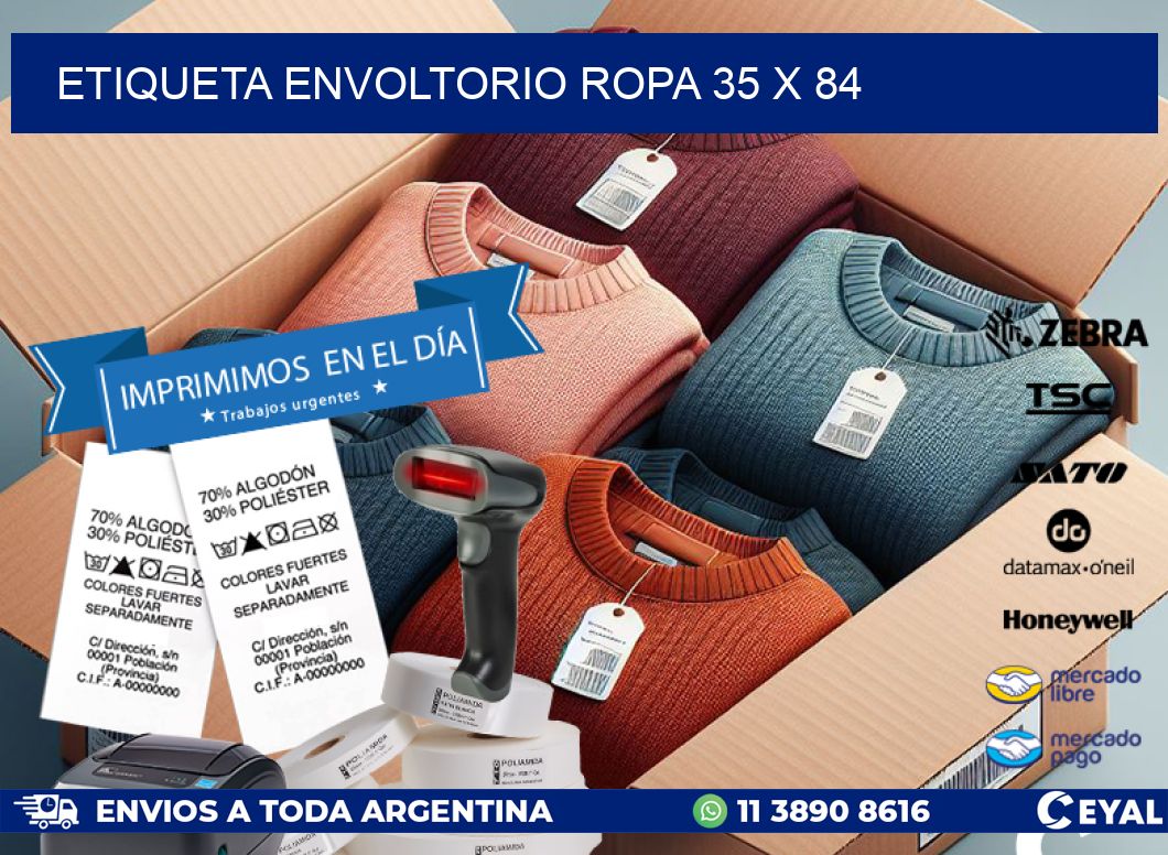 ETIQUETA ENVOLTORIO ROPA 35 x 84