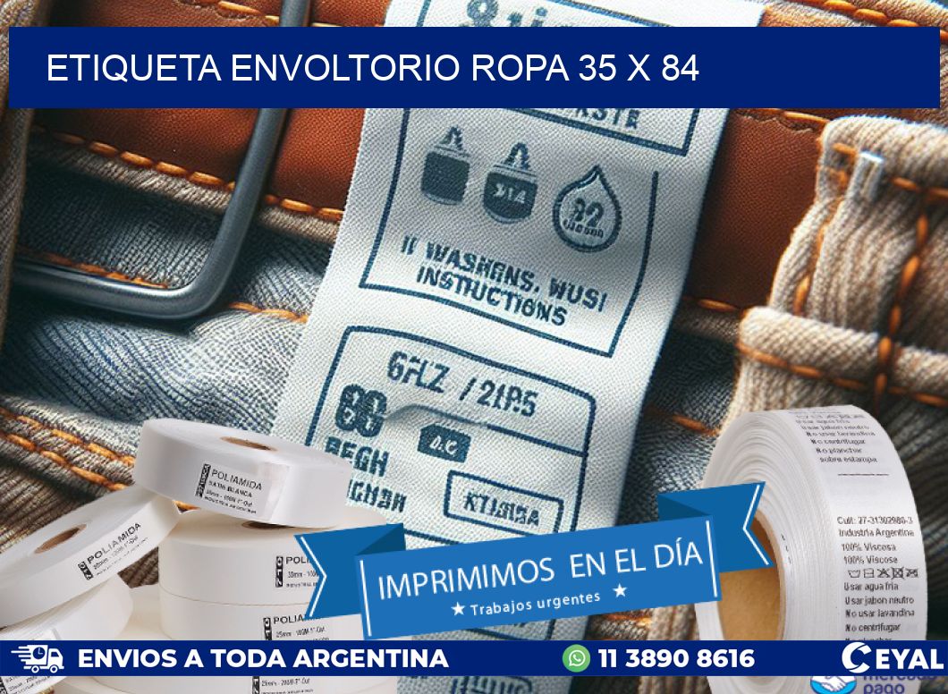 ETIQUETA ENVOLTORIO ROPA 35 x 84