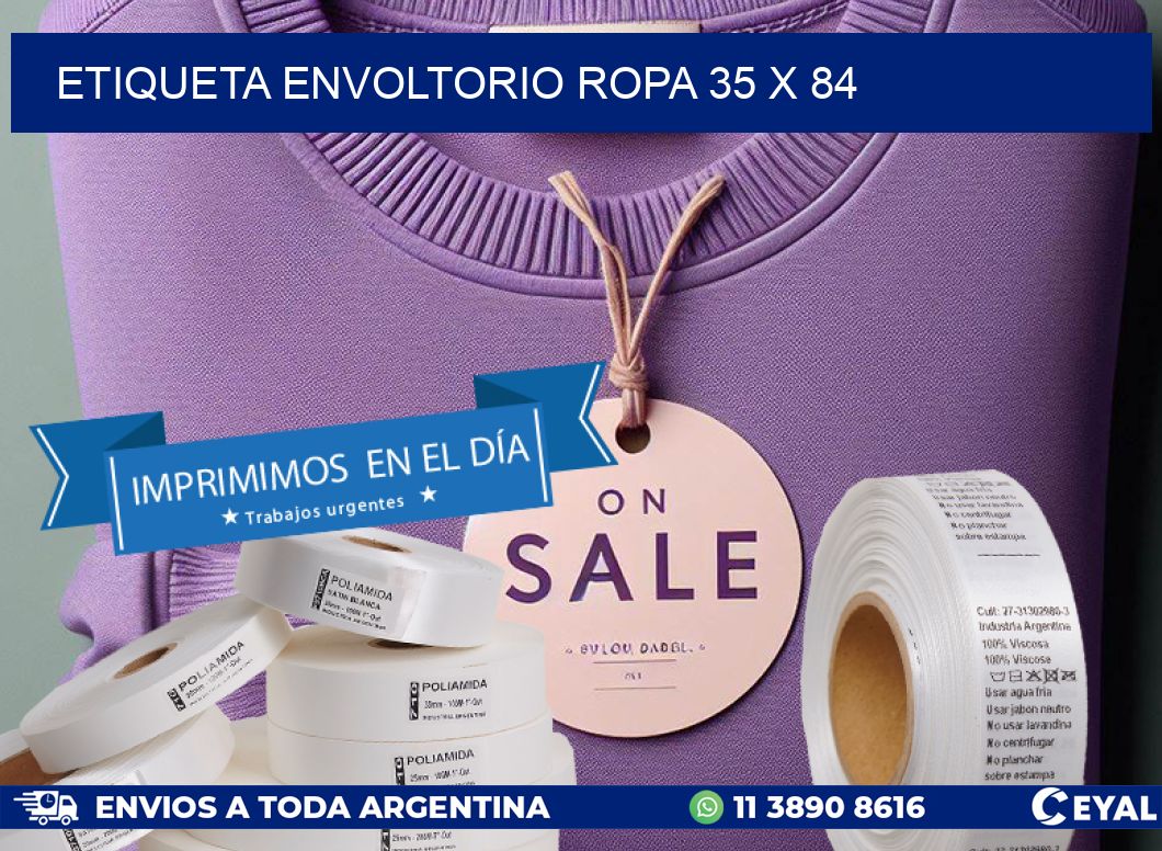 ETIQUETA ENVOLTORIO ROPA 35 x 84