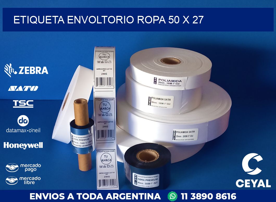 ETIQUETA ENVOLTORIO ROPA 50 x 27