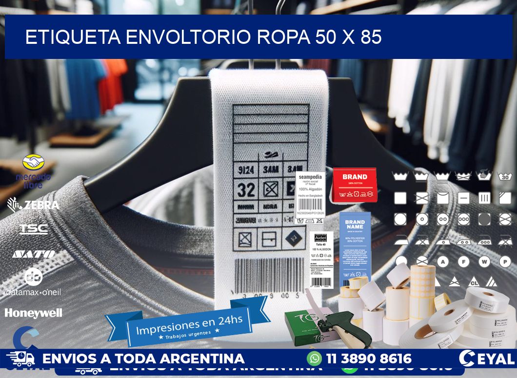 ETIQUETA ENVOLTORIO ROPA 50 x 85