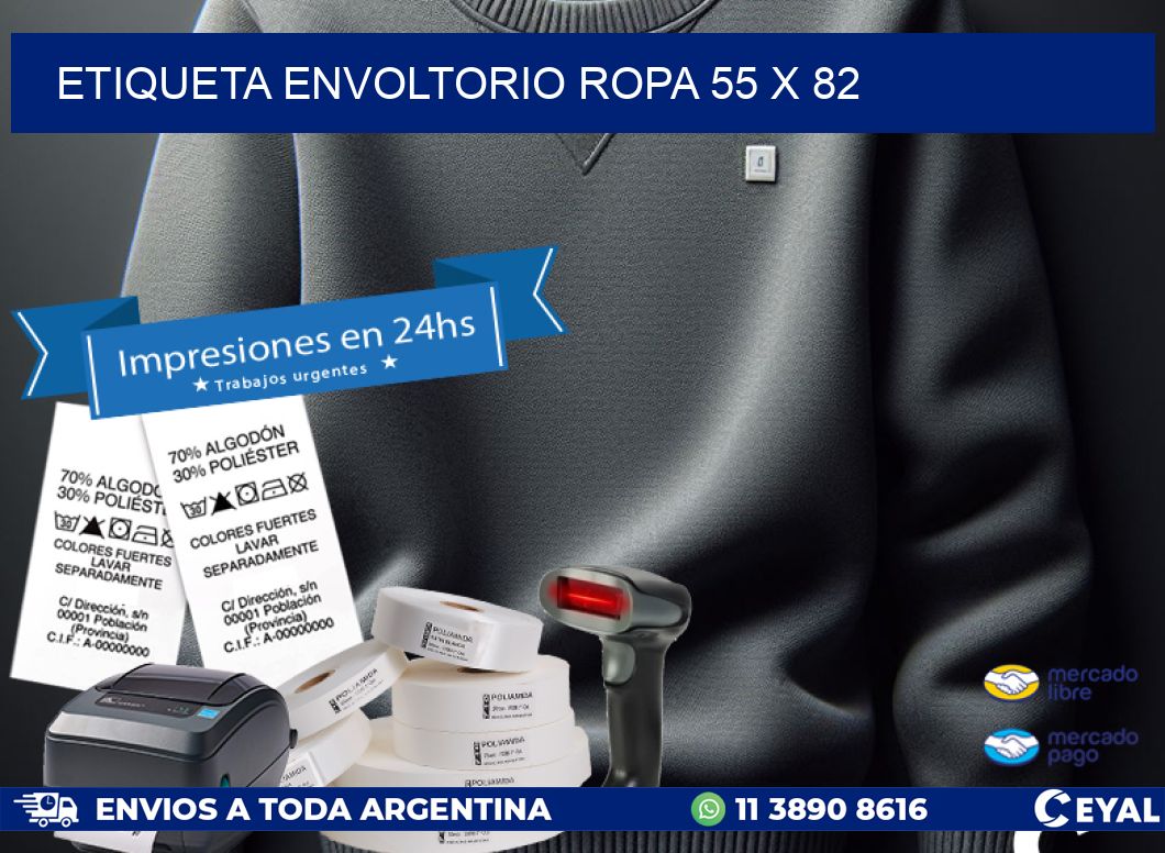 ETIQUETA ENVOLTORIO ROPA 55 x 82