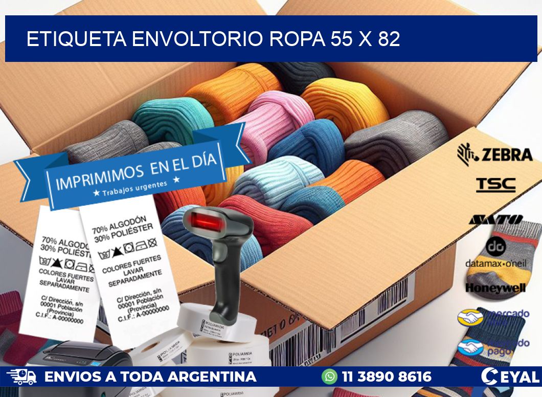 ETIQUETA ENVOLTORIO ROPA 55 x 82