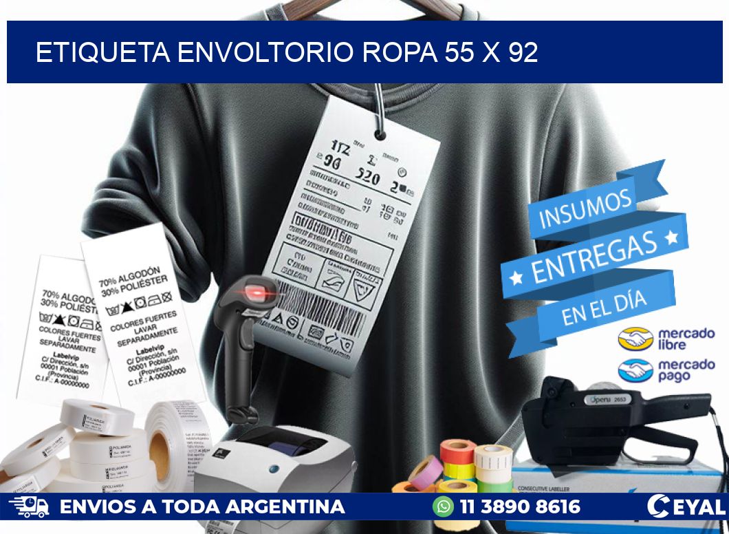 ETIQUETA ENVOLTORIO ROPA 55 x 92