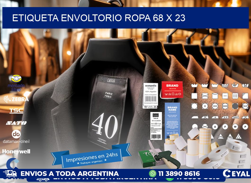 ETIQUETA ENVOLTORIO ROPA 68 x 23