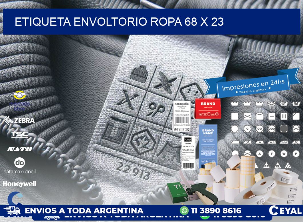 ETIQUETA ENVOLTORIO ROPA 68 x 23