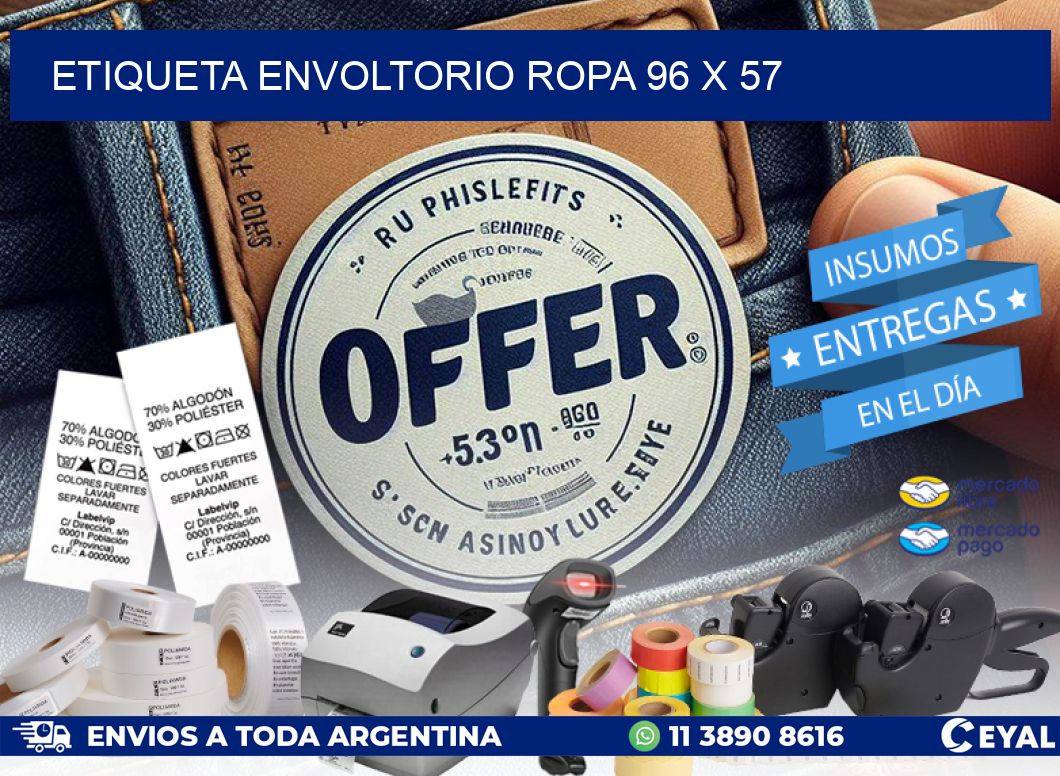ETIQUETA ENVOLTORIO ROPA 96 x 57